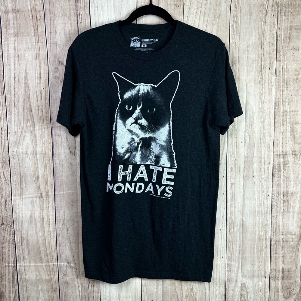 Grumpy Cat Black T-Shirt - I Hate Mondays